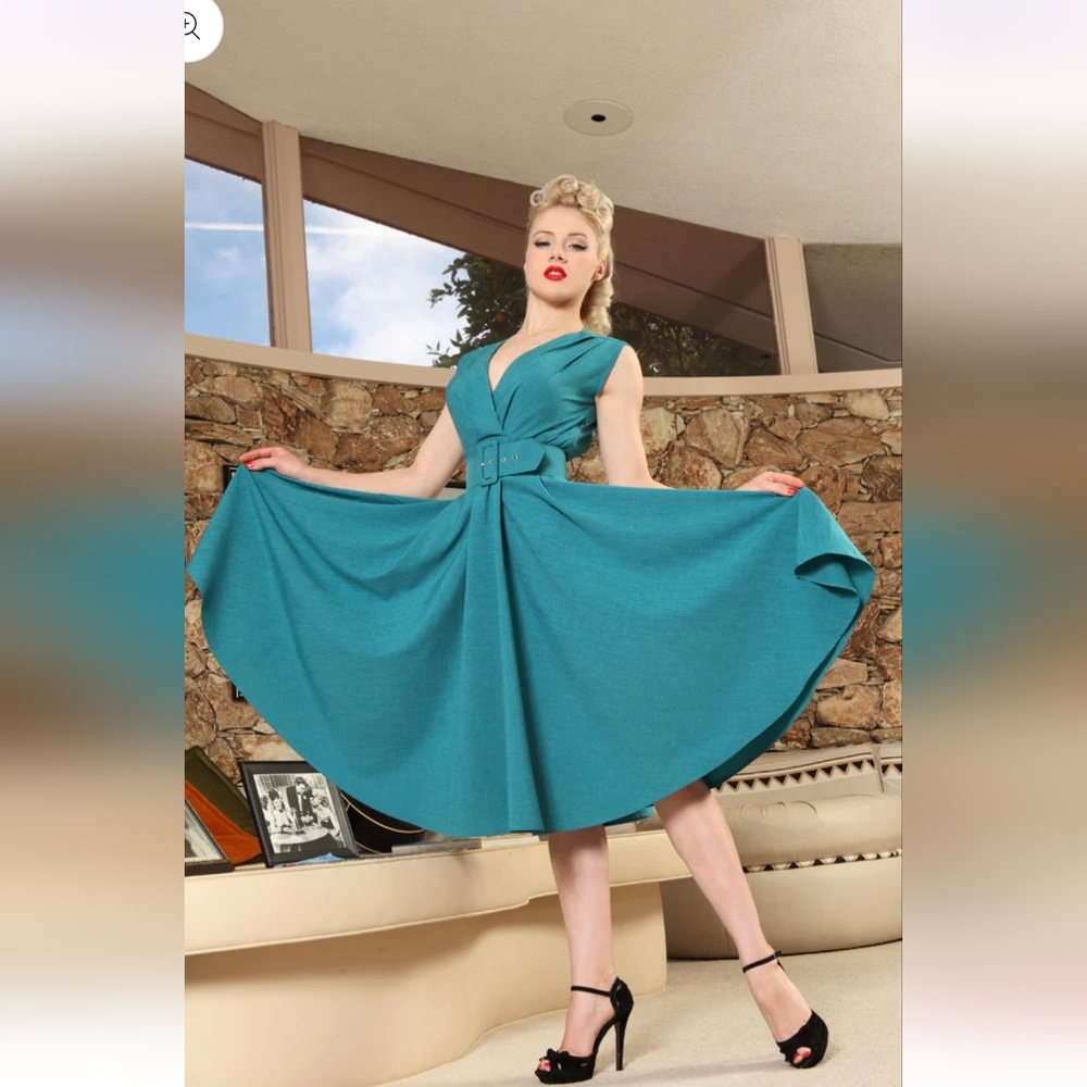 Milan Dress-Jet Setter Lake Heart Of Haute Full Circle Skirt Vintage Inspired